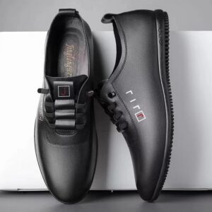 Men's Fashion Casual Shoes - Soft Sole Slip-On Leather Sneakers for Business & Daily Wear, Trendy White Shoes All-Season Comfor - 1 Men's Fashion Casual Shoes - Soft Sole Slip-On Leather Sneakers for Business & Daily Wear, Trendy White Shoes All-Season Comfor