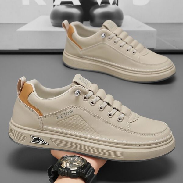 Men's Casual Shoes men - Breathable White Sneakers with Thick Sole, Trendy Sports Loafers for Outdoor & Daily Wear - 1 Men's Casual Shoes men - Breathable White Sneakers with Thick Sole, Trendy Sports Loafers for Outdoor & Daily Wear