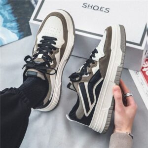 Youth Men's Student Campus Sneakers Man - Trendy Casual Sports Shoes Viatu vya Kiume with Non-Slip & Wear-Resistant Rubber Sole & PU Lace-Up for Street Fashion - 1 Youth Men's Student Campus Sneakers Man - Trendy Casual Sports Shoes Viatu vya Kiume with Non-Slip & Wear-Resistant Rubber Sole & PU Lace-Up for Street Fashion