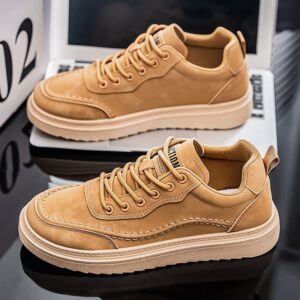 New Men's Suede Leather Sneakers Man - Casual Versatile Rubber Sole Shoes Viatu vya Kiume with Waterproof & Non-Slip & Wear-Resistant for Fashionable Streetwear - 1 New Men's Suede Leather Sneakers Man - Casual Versatile Rubber Sole Shoes Viatu vya Kiume with Waterproof & Non-Slip & Wear-Resistant for Fashionable Streetwear