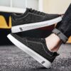 Youth Men's Canvas Sneakers Man - Trendy Versatile Breathable PU Shoes Viatu vya Kiume with Non-Slip Wear-Resistant Rubber Sole & Lace-Up for Urban Street Style - 1 Youth Men's Canvas Sneakers Man - Trendy Versatile Breathable PU Shoes Viatu vya Kiume with Non-Slip Wear-Resistant Rubber Sole & Lace-Up for Urban Street Style