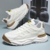 Hot Youth Men's Chunky Platform Sneakers Man - Breathable Mesh PU Casual Shoes Viatu vya Kiume with Non-Slip & Wear-Resistant Rubber Sole for Versatile Street Fashion