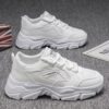 Hot Youth Men's Chunky Platform Sneakers Man - Breathable Mesh PU Casual Shoes Viatu vya Kiume with Non-Slip & Wear-Resistant Rubber Sole for Versatile Street Fashion