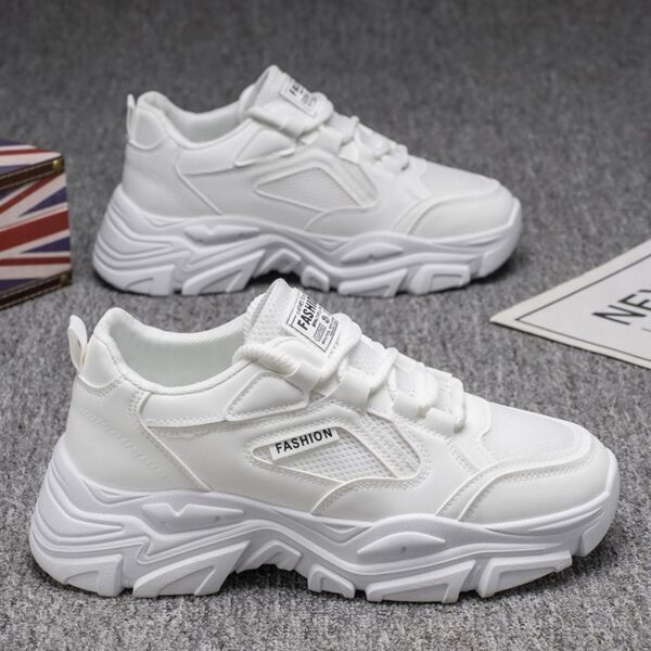 Hot Youth Men's Chunky Platform Sneakers Man - Breathable Mesh PU Casual Shoes Viatu vya Kiume with Non-Slip & Wear-Resistant Rubber Sole for Versatile Street Fashion