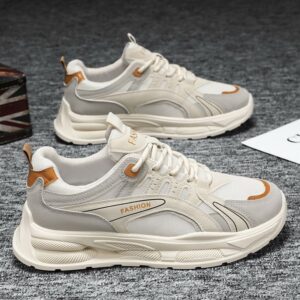 Youth Men's Running Sports Sneakers Man Versatile Breathable Mesh Shoes Viatu vya Kiume with Non-Slip & Wear-Resistant Rubber Sole & Lace-Up for Casual Fashion