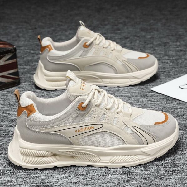 Youth Men's Running Sports Sneakers Man Versatile Breathable Mesh Shoes Viatu vya Kiume with Non-Slip & Wear-Resistant Rubber Sole & Lace-Up for Casual Fashion