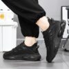 Hot Youth Men's Chunky Sneakers Man - Black Versatile Breathable Mesh Shoes Viatu vya Kiume with Non-Slip & Wear-Resistant Rubber Sole & Lace-Up for Urban - 1 Hot Youth Men's Chunky Sneakers Man - Black Versatile Breathable Mesh Shoes Viatu vya Kiume with Non-Slip & Wear-Resistant Rubber Sole & Lace-Up for Urban