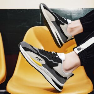 Hot New Men's Casual Sneakers Man - Black Waterproof & Non-Slip PU Leather Shoes Viatu vya Kiume with Wear-Resistant Rubber Sole for Urban Street Fashion