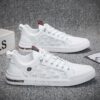 Hot Men's Dad Sneakers Man - White Breathable Mesh PU Leather Shoes Viatu vya Kiume with Non-Slip Wear-Resistant Rubber Sole, Trendy Fashion for Student Campus & Street Style