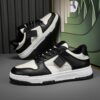 Men's Casual Sports Sneakers Man - Black Fashion Rubber Sole Shoes Viatu vya Kiume with Waterproof PU Leather & Wear-Resistant Lace-Up for Urban Street Style