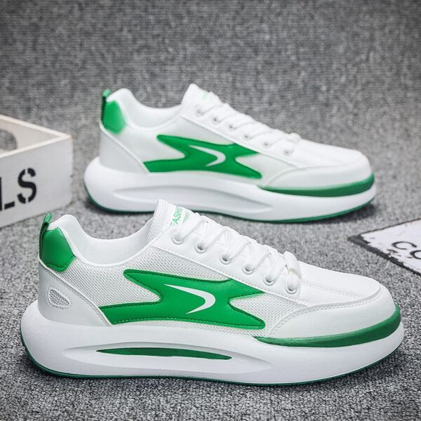 Youth Men's Hot Casual Platform Sneakers Man - Breathable Non-Slip PU Leather Shoes with Wear-Resistant Rubber Sole Viatu vya Kiume, Trendy Style for Student Campus & Urban Street