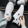 Hot Fashion Casual Sneakers Man - White Non-Slip Wear-Resistant & Waterproof Rubber Sole Dad Shoes Viatu vya Kiume, Versatile Sporty Lace-Up for Urban Street Style - 1 Hot Fashion Casual Sneakers Man - White Non-Slip Wear-Resistant & Waterproof Rubber Sole Dad Shoes Viatu vya Kiume, Versatile Sporty Lace-Up for Urban Street Style