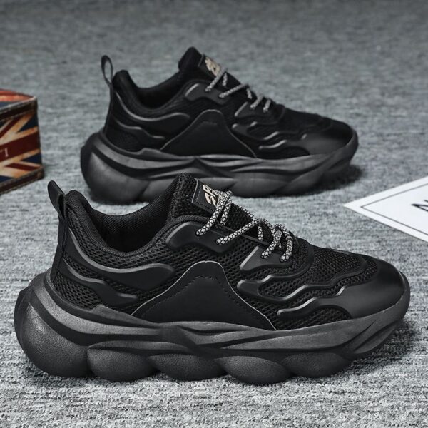 Hot Fashion Casual Sneakers Man - Breathable Non-Slip PU Leather & Mesh Shoes Viatu vya Kiume with Wear-Resistant Rubber Sole, Lace-Up for Urban Street Style