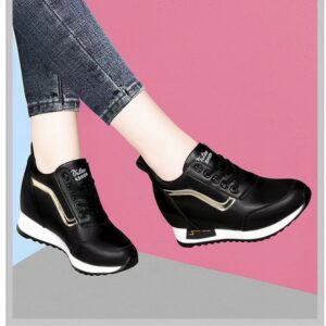 Women's Height Increasing Casual Shoes - Fashion Thick-Sole Platform Leather Sneakers with Soft Cushion, Versatile Sports-Inspired Design for Daily Wear (Trendy & Breathable) - 1 Women's Height Increasing Casual Shoes - Fashion Thick-Sole Platform Leather Sneakers with Soft Cushion, Versatile Sports-Inspired Design for Daily Wear (Trendy & Breathable)