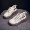 Women's White Sneakers - Korean Style Instagram Fashion Thick-Sole Platform Sports & Running Shoes for Students, Height Increasing Casual Lightweight Design - 1 Women's White Sneakers - Korean Style Instagram Fashion Thick-Sole Platform Sports & Running Shoes for Students, Height Increasing Casual Lightweight Design