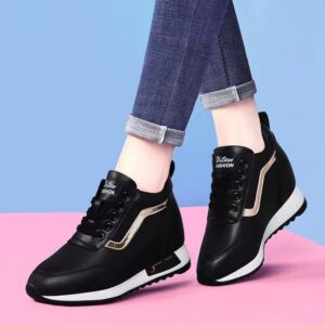 Women's Height Increasing Casual Shoes - Fashion Thick-Sole Platform Leather Sneakers with Soft Cushion, Versatile Sports-Inspired Design for Daily Wear (Trendy & Breathable) - 1 Women's Height Increasing Casual Shoes - Fashion Thick-Sole Platform Leather Sneakers with Soft Cushion, Versatile Sports-Inspired Design for Daily Wear (Trendy & Breathable)