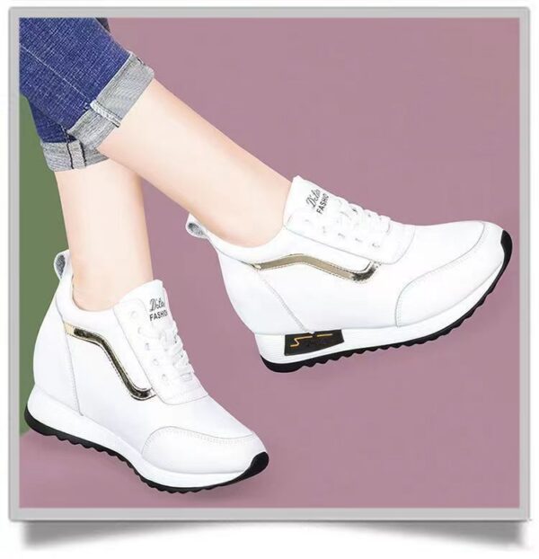 Women's Height Increasing Casual Shoes - Fashion Thick-Sole Platform Leather Sneakers with Soft Cushion, Versatile Sports-Inspired Design for Daily Wear (Trendy & Breathable) - 2 Women's Height Increasing Casual Shoes - Fashion Thick-Sole Platform Leather Sneakers with Soft Cushion, Versatile Sports-Inspired Design for Daily Wear (Trendy & Breathable)