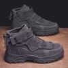 Men's High-Cut Work Boots - All-Season Fashion Ankle Boots for Outdoor & Casual Wear, Trendy Durable Safety Shoes Anti-Slip Design (FBK-Delivery 2-6 days) - 2 Men's High-Cut Work Boots - All-Season Fashion Ankle Boots for Outdoor & Casual Wear, Trendy Durable Safety Shoes Anti-Slip Design (FBK-Delivery 2-6 days)