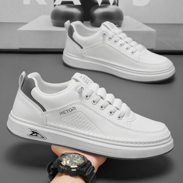 Men's Casual Shoes men - Breathable White Sneakers with Thick Sole, Trendy Sports Loafers for Outdoor & Daily Wear - 2 Men's Casual Shoes men - Breathable White Sneakers with Thick Sole, Trendy Sports Loafers for Outdoor & Daily Wear
