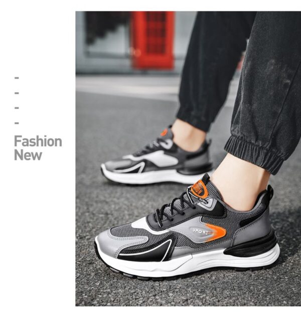 Hot Youth Men's Trendy Sports Sneakers Man - Lightweight Airflow PU Shoes Viatu vya Kiume with Non-Slip & Wear-Resistant Rubber Sole & Lace-Up for Versatile Street Fashion
