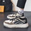 Youth Men's Student Campus Sneakers Man - Trendy Casual Sports Shoes Viatu vya Kiume with Non-Slip & Wear-Resistant Rubber Sole & PU Lace-Up for Street Fashion