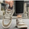 Youth Men's Student Campus Sneakers Man - Trendy Sports Casual Shoes Viatu vya Kiume with Non-Slip & Wear-Resistant Rubber Sole & PU Lace-Up for Street Fashion
