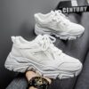 Hot Youth Men's Chunky Platform Sneakers Man - Breathable Mesh PU Casual Shoes Viatu vya Kiume with Non-Slip & Wear-Resistant Rubber Sole for Versatile Street Fashion