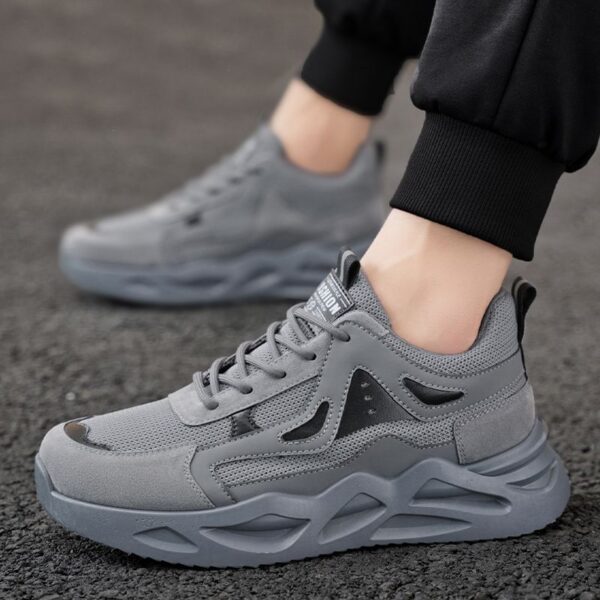 Hot Youth Men's Outdoor Work Safety Sneakers Man - New Breathable Mesh PU Shoes Viatu vya Kiume with Non-Slip & Wear-Resistant Rubber Sole for Urban Street Style