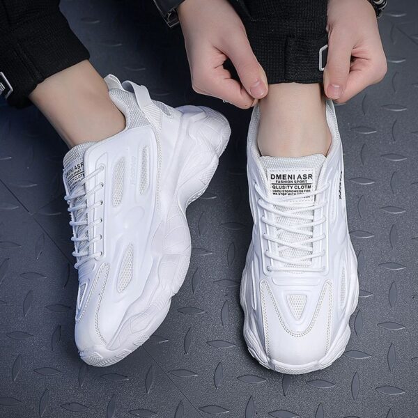 Hot Youth Men's Chunky Platform Sneakers Man - New Thick Sole Casual Shoes Viatu vya Kiume with Non-Slip & Wear-Resistant Rubber Sole & Breathable PU for Street Fashion - 2 Hot Youth Men's Chunky Platform Sneakers Man - New Thick Sole Casual Shoes Viatu vya Kiume with Non-Slip & Wear-Resistant Rubber Sole & Breathable PU for Street Fashion