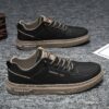 New Youth Men's Slip-On Sneakers Man - Black & White Versatile PU Shoes Viatu vya Kiume with Non-Slip & Wear-Resistant Rubber Sole for Casual Street Fashion