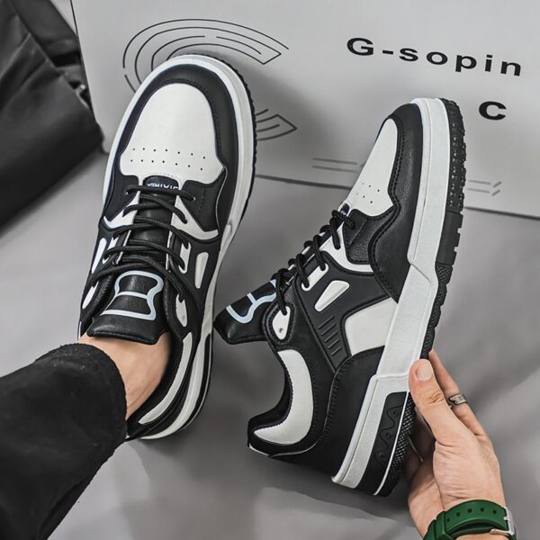 New Men's Casual Sneakers Man - Brown Versatile Fashion Shoes Viatu vya Kiume with Non-Slip & Wear-Resistant Rubber Sole & Lace-Up for Urban Street Style - 2 New Men's Casual Sneakers Man - Brown Versatile Fashion Shoes Viatu vya Kiume with Non-Slip & Wear-Resistant Rubber Sole & Lace-Up for Urban Street Style