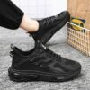 Hot Youth Men's Chunky Sneakers Man - Black Versatile Breathable Mesh Shoes Viatu vya Kiume with Non-Slip & Wear-Resistant Rubber Sole & Lace-Up for Urban - 2 Hot Youth Men's Chunky Sneakers Man - Black Versatile Breathable Mesh Shoes Viatu vya Kiume with Non-Slip & Wear-Resistant Rubber Sole & Lace-Up for Urban