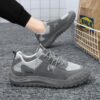 Youth Men's Casual Sports Sneakers Man - Grey Versatile Breathable PU Leather Shoes Viatu vya Kiume with Non-Slip Wear-Resistant Rubber Sole & Lace-Up for Urban Street Fashion