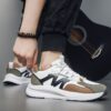 Youth Men's Dad Sports Running Sneakers Man - Black Trendy Fashion PU Leather Shoes Viatu vya Kiume with Non-Slip Wear-Resistant Rubber Sole & Lace-Up for Casual Streetwear - 2 Youth Men's Dad Sports Running Sneakers Man - Black Trendy Fashion PU Leather Shoes Viatu vya Kiume with Non-Slip Wear-Resistant Rubber Sole & Lace-Up for Casual Streetwear