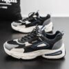 Hot New Men's Dad Sneakers Man - Black Fashion Versatile PU Leather Shoes Viatu vya Kiume with Non-Slip Wear-Resistant Rubber Sole & Lace-Up for Urban Street Style - 2 Hot New Men's Dad Sneakers Man - Black Fashion Versatile PU Leather Shoes Viatu vya Kiume with Non-Slip Wear-Resistant Rubber Sole & Lace-Up for Urban Street Style