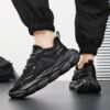 Hot Fashion Casual Sneakers Man - Breathable Non-Slip PU Leather & Mesh Shoes Viatu vya Kiume with Wear-Resistant Rubber Sole, Lace-Up for Urban Street Style