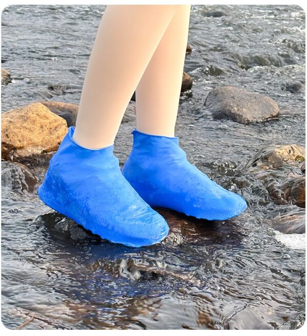 【2 Pairs】African Monsoon Essentials: 2.8mm Latex Overboots - Mud-Proof Rain Shoe Covers with 7-Level Anti-Slip Grip for Nairobi Flood Zones, Heavy-Duty Toe Armor in Vibrant Colors(FBK)(discount)