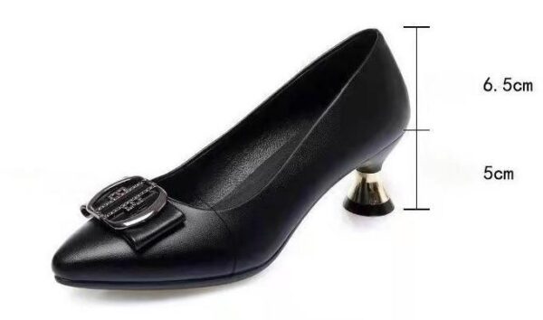 Women's 5CM Cortical Work Pumps - Office-Ready Wineglass Heel Shoes with Round Toe & Cushioned Insole for Nairobi Businesswomen, Orthopedic Design in Premium Black Soft Leather