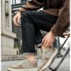 Youth Men's Student Campus Sneakers Man - Trendy Sports Casual Shoes Viatu vya Kiume with Non-Slip & Wear-Resistant Rubber Sole & PU Lace-Up for Street Fashion