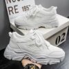 Hot Youth Men's Chunky Platform Sneakers Man - Breathable Mesh PU Casual Shoes Viatu vya Kiume with Non-Slip & Wear-Resistant Rubber Sole for Versatile Street Fashion