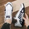Hot Youth Men's Slip-On Sneakers Man - New Leather Look PU Casual Shoes Viatu vya Kiume with Waterproof & Non-Slip & Wear-Resistant Rubber Sole for Versatile Street Fashion