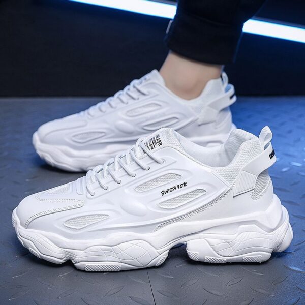 Hot Youth Men's Chunky Platform Sneakers Man - New Thick Sole Casual Shoes Viatu vya Kiume with Non-Slip & Wear-Resistant Rubber Sole & Breathable PU for Street Fashion - 3 Hot Youth Men's Chunky Platform Sneakers Man - New Thick Sole Casual Shoes Viatu vya Kiume with Non-Slip & Wear-Resistant Rubber Sole & Breathable PU for Street Fashion