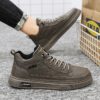 Youth Men's Mid/High Top British Style Sneakers Man - Leather Look PU Casual Shoes Viatu vya Kiume with Non-Slip & Wear-Resistant Rubber Sole & Lace-Up for Urban Fashion