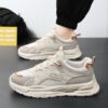 Youth Men's Running Sports Sneakers Man Versatile Breathable Mesh Shoes Viatu vya Kiume with Non-Slip & Wear-Resistant Rubber Sole & Lace-Up for Casual Fashion