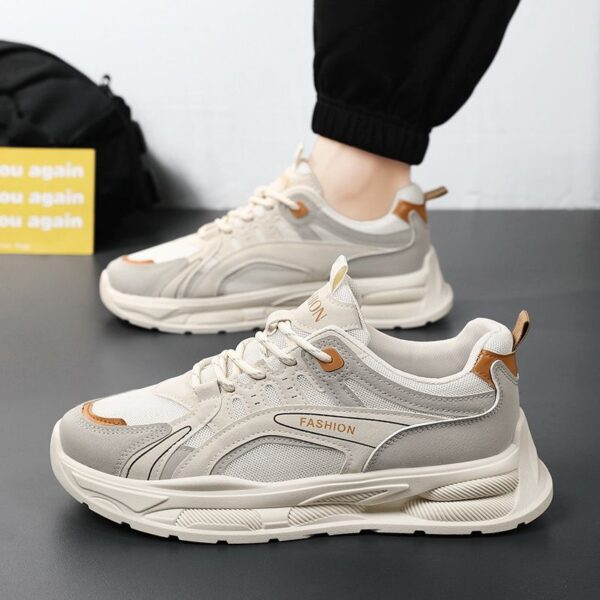 Youth Men's Running Sports Sneakers Man Versatile Breathable Mesh Shoes Viatu vya Kiume with Non-Slip & Wear-Resistant Rubber Sole & Lace-Up for Casual Fashion