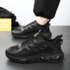 Hot Youth Men's Chunky Sneakers Man - Black Versatile Breathable Mesh Shoes Viatu vya Kiume with Non-Slip & Wear-Resistant Rubber Sole & Lace-Up for Urban - 3 Hot Youth Men's Chunky Sneakers Man - Black Versatile Breathable Mesh Shoes Viatu vya Kiume with Non-Slip & Wear-Resistant Rubber Sole & Lace-Up for Urban