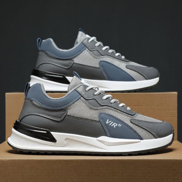 Hot Fashion Sports Sneakers Man - Black & White Breathable Non-Slip PU Leather & Mesh Shoes with Wear-Resistant Rubber Sole, Lace-Up Viatu vya Kiume for Urban Street Style - 3 Hot Fashion Sports Sneakers Man - Black & White Breathable Non-Slip PU Leather & Mesh Shoes with Wear-Resistant Rubber Sole, Lace-Up Viatu vya Kiume for Urban Street Style