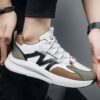 Youth Men's Dad Sports Running Sneakers Man - Black Trendy Fashion PU Leather Shoes Viatu vya Kiume with Non-Slip Wear-Resistant Rubber Sole & Lace-Up for Casual Streetwear - 3 Youth Men's Dad Sports Running Sneakers Man - Black Trendy Fashion PU Leather Shoes Viatu vya Kiume with Non-Slip Wear-Resistant Rubber Sole & Lace-Up for Casual Streetwear