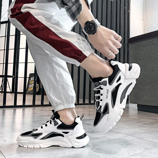Hot New Men's Dad Sports Sneakers Man - Black Breathable Mesh & Non-Slip Shoes Viatu vya Kiume with Wear-Resistant Rubber Sole for Casual Running Fashion