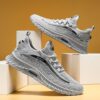 New Men's Sports Sneakers Man - Black Breathable Mesh PU Leather Shoes Viatu vya Kiume with Non-Slip Rubber Sole & Pull-on  Design for Urban Street Fashion